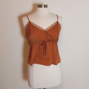 Pink Rose Rust Satin top NWT